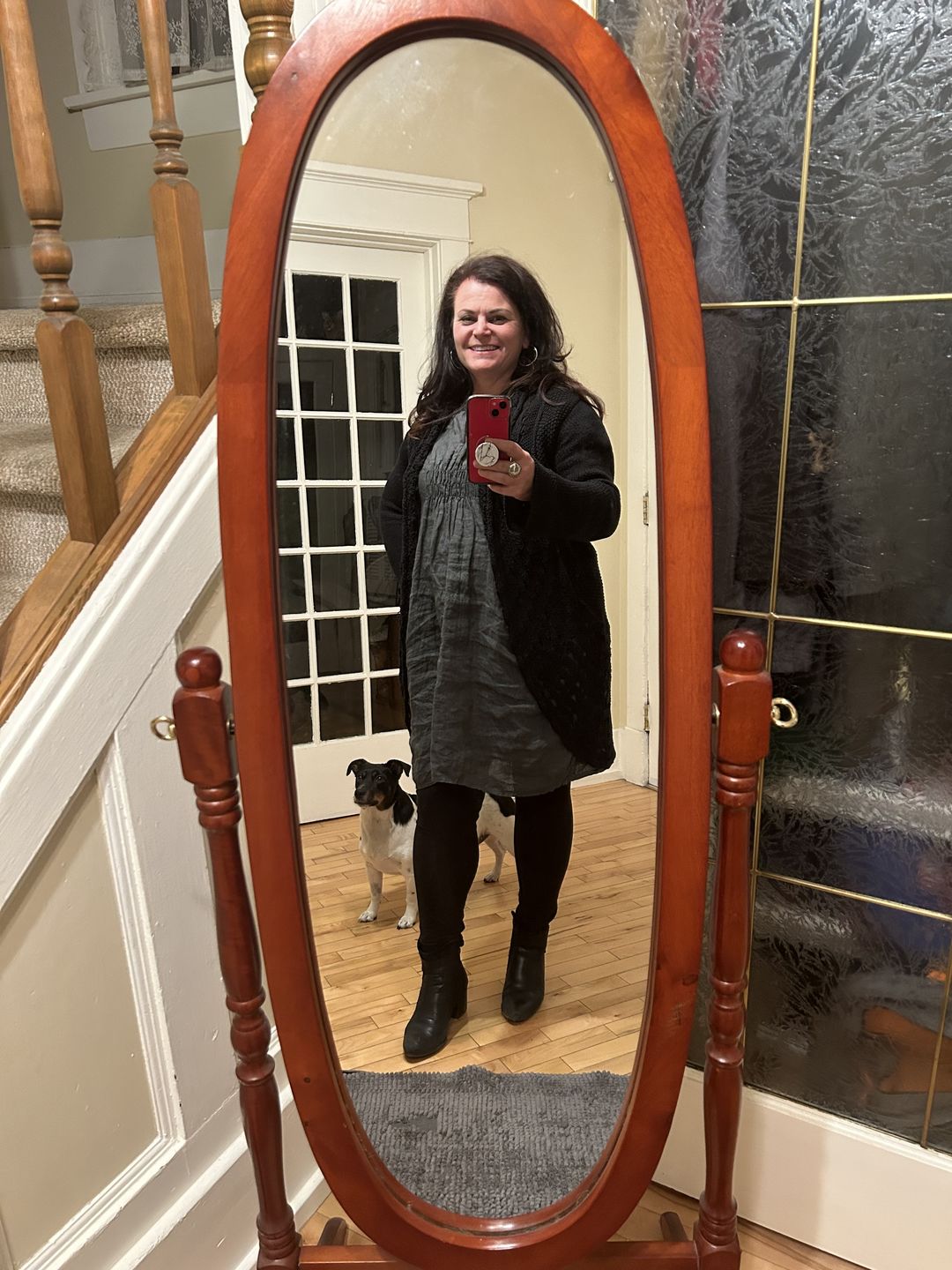 Customer photo review of Meo Linen Pocket Dress (Charcoal)