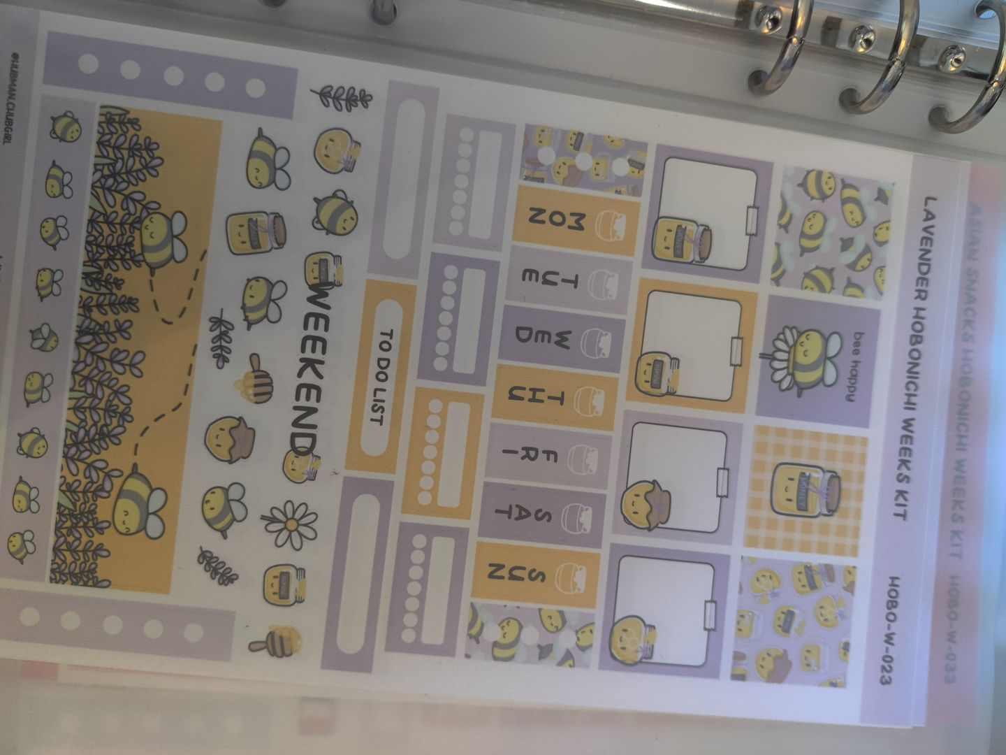 Customer photo review of Honey Lavender Theme Hobonichi Weeks kit