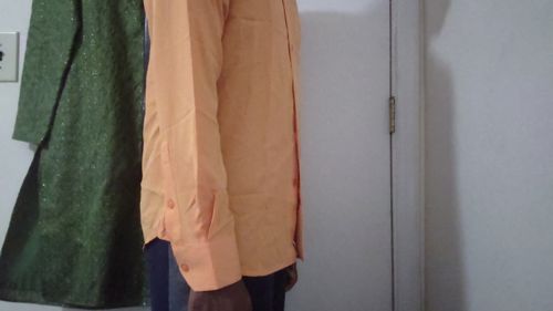 Customer photo review of Pure Light Orange Solid Men's Long Sleeve Shirt