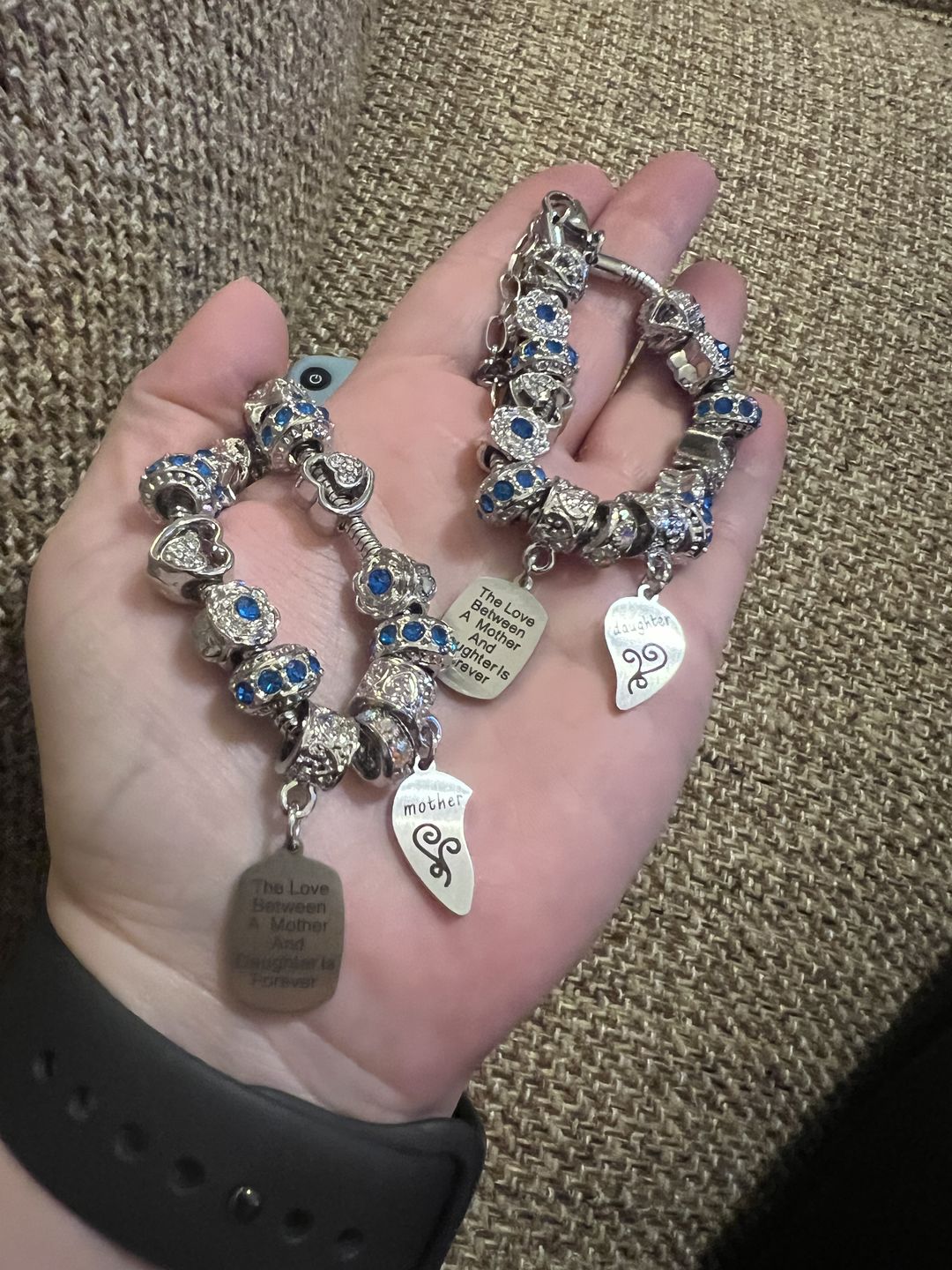 Customer photo review of Mother Daughter Eternal Love Bracelets