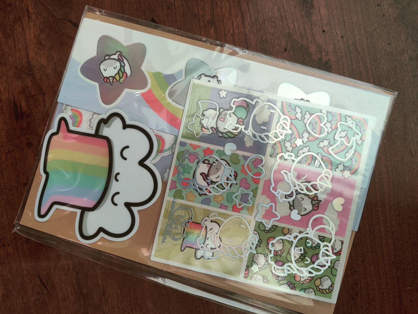 Customer photo review of Rainbow Unicorns Variety Sticker Pack