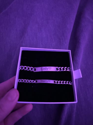 Customer photo review of Engraved Bracelet Set - W/ Eternal Rose Box