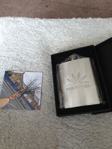 Customer photo review of Raven Forge Hip Flask