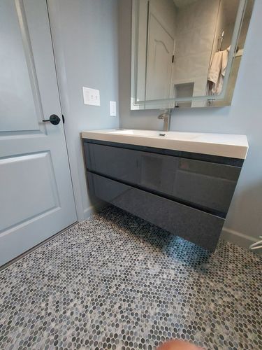 Customer photo review of Monterey Floating Vanity (24"-84")