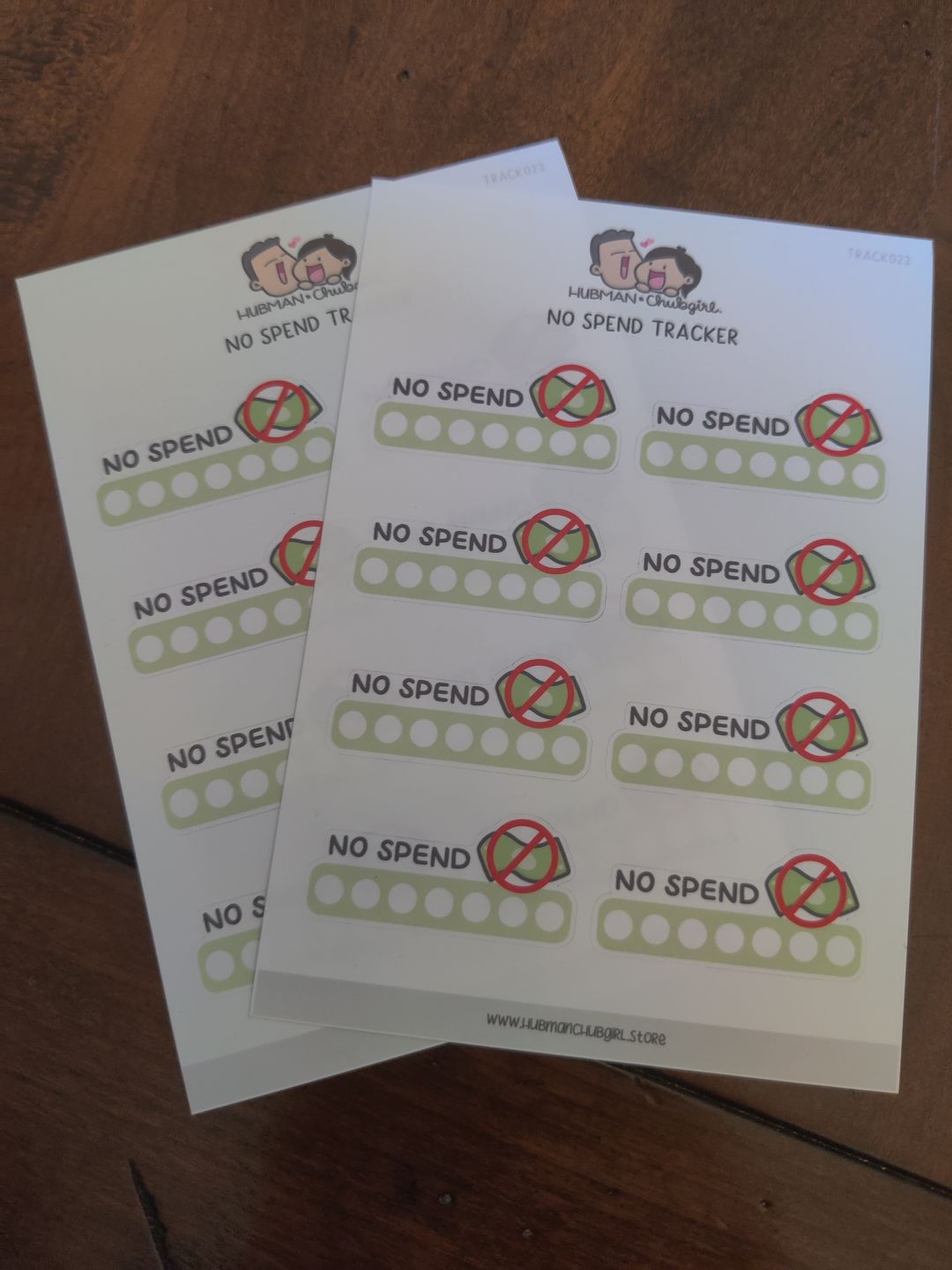 Customer photo review of No Spend Tracker Planner Stickers