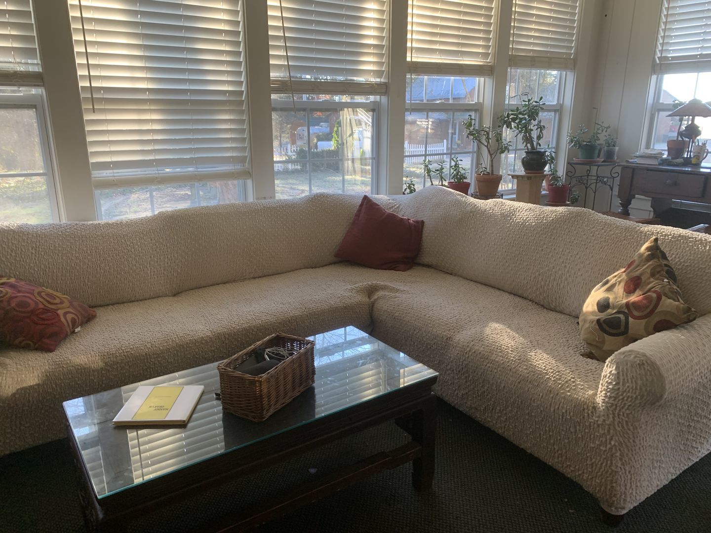 Customer photo review of Corner Sofa Cover - Beige, Velvet Collection