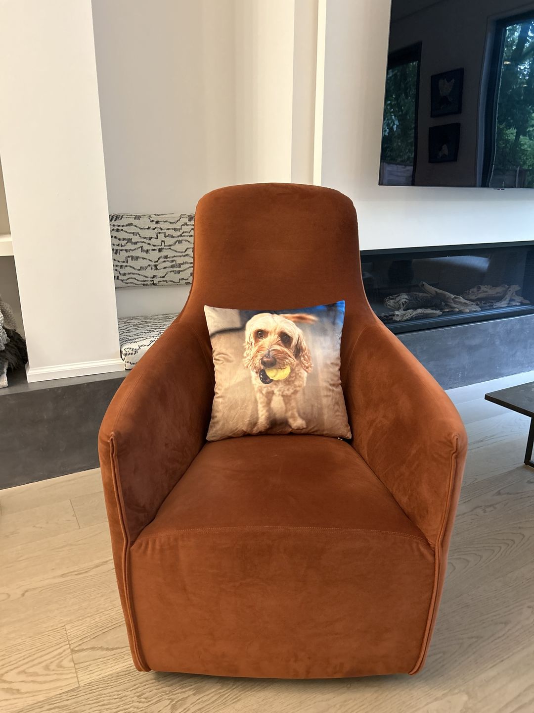 Customer photo review of Custom Photo Pillow with Your Dog Photos, Print Pet Photo on Pillow