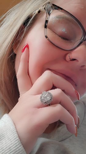 Customer photo review of Titanium Micro Gem Hinged Nose Hoop