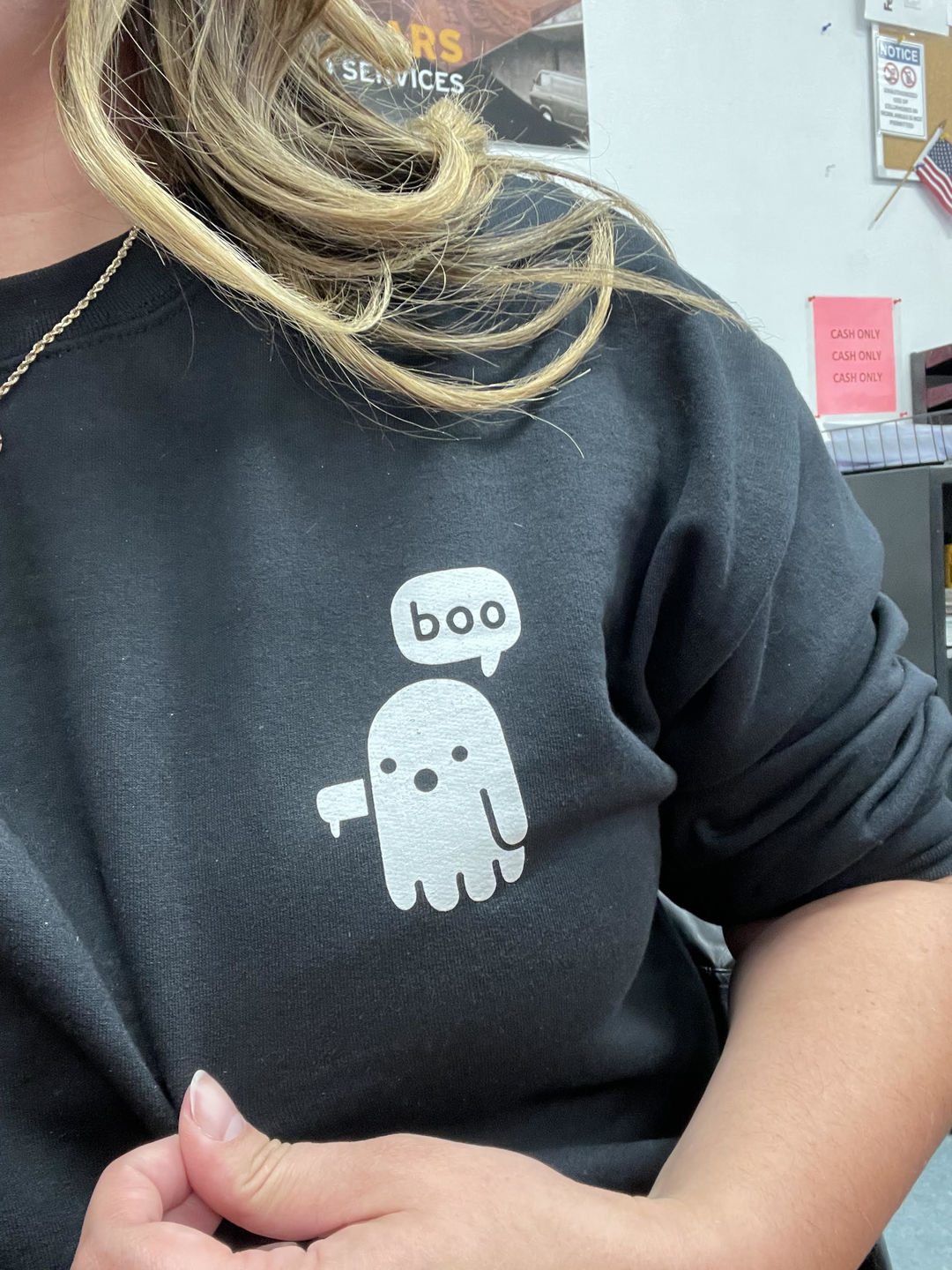 Customer photo review of Boo Ghost (Left Chest)