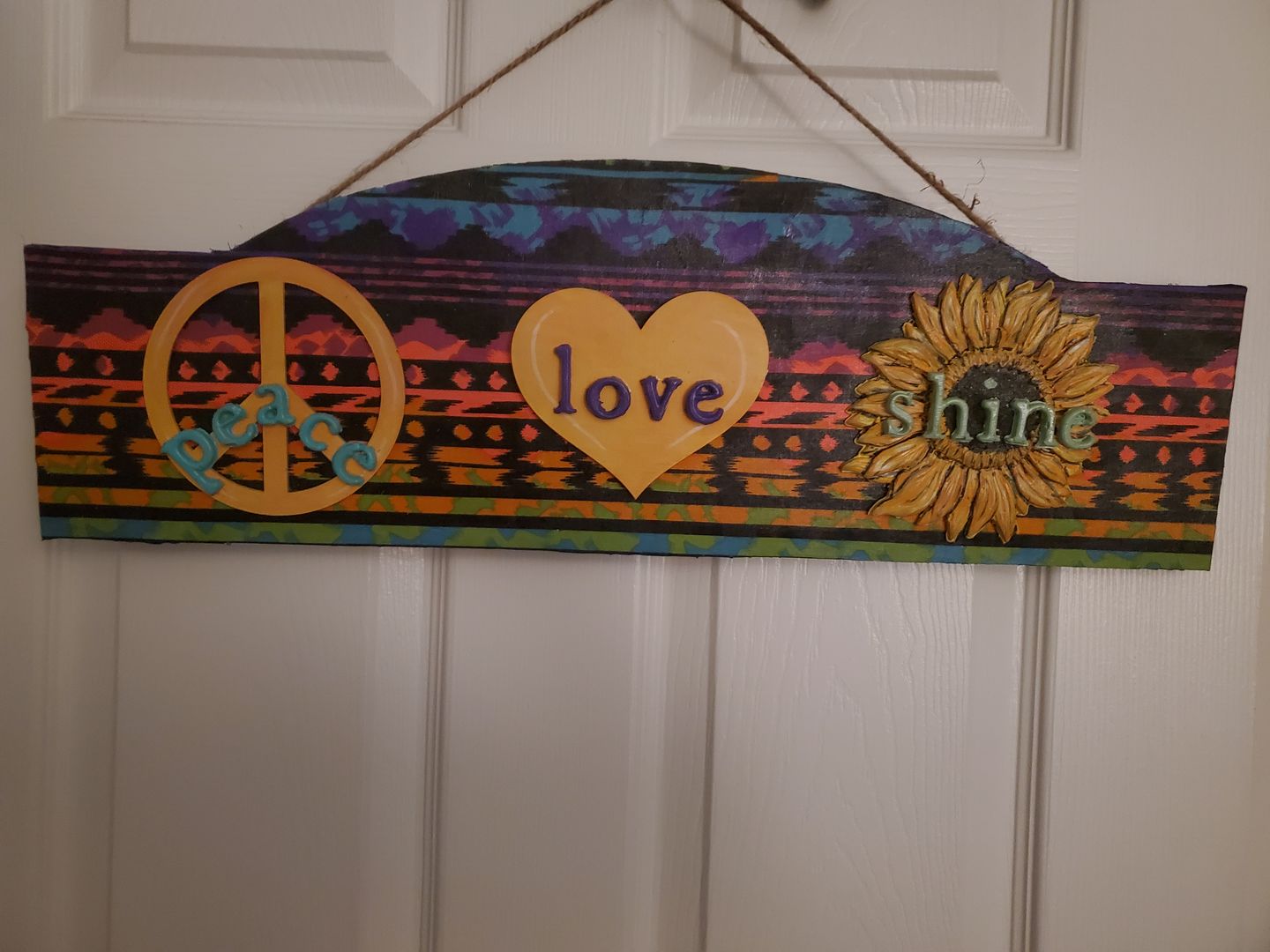 Customer photo review of Unfinished Wood Peace Symbol Shape - Craft - up to 24" DIY