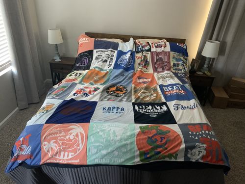 T-shirt quilt featuring florida gators by Kathy from GA