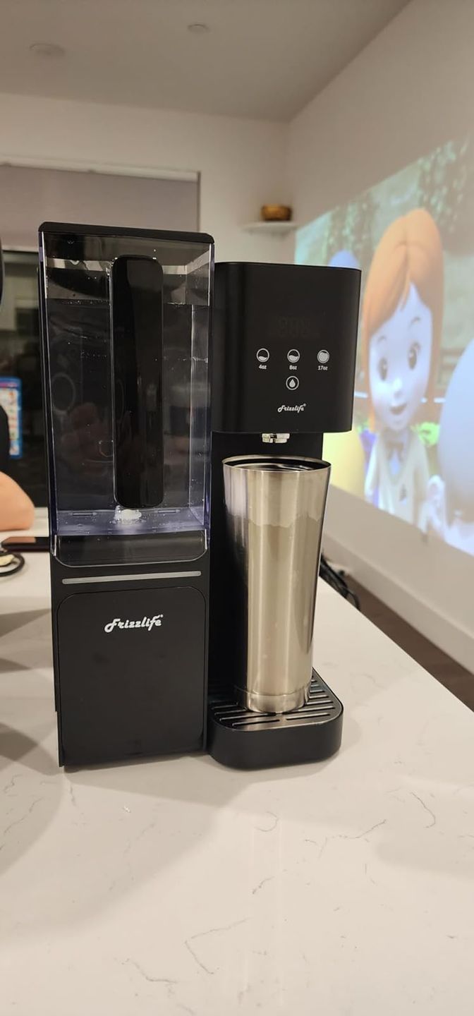 Customer photo review of Frizzlife WB99 Countertop Reverse Osmosis System, Alkaline RO Water Filter with Portable Water Pitcher, NSF/ANSI 58 Certified Elements, TDS & Filter Life Monitoring, No Installation USA Tech Support