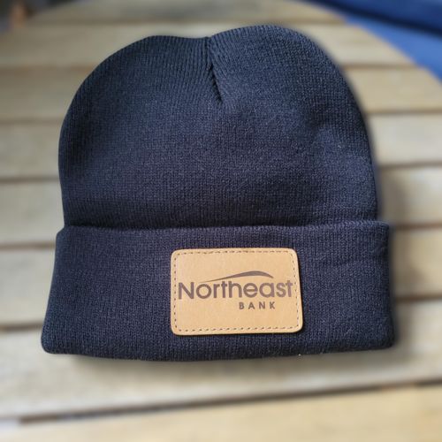 Customer photo review of Custom Leather Patch Beanie
