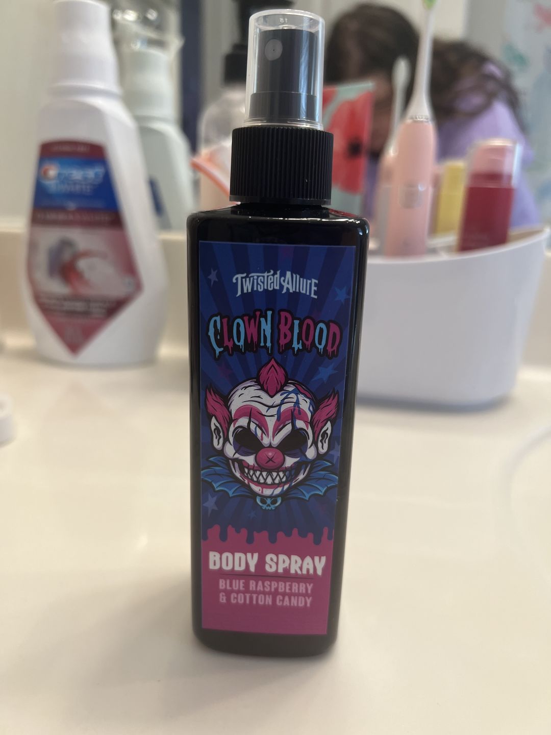 Customer photo review of Clown Blood Body Spray