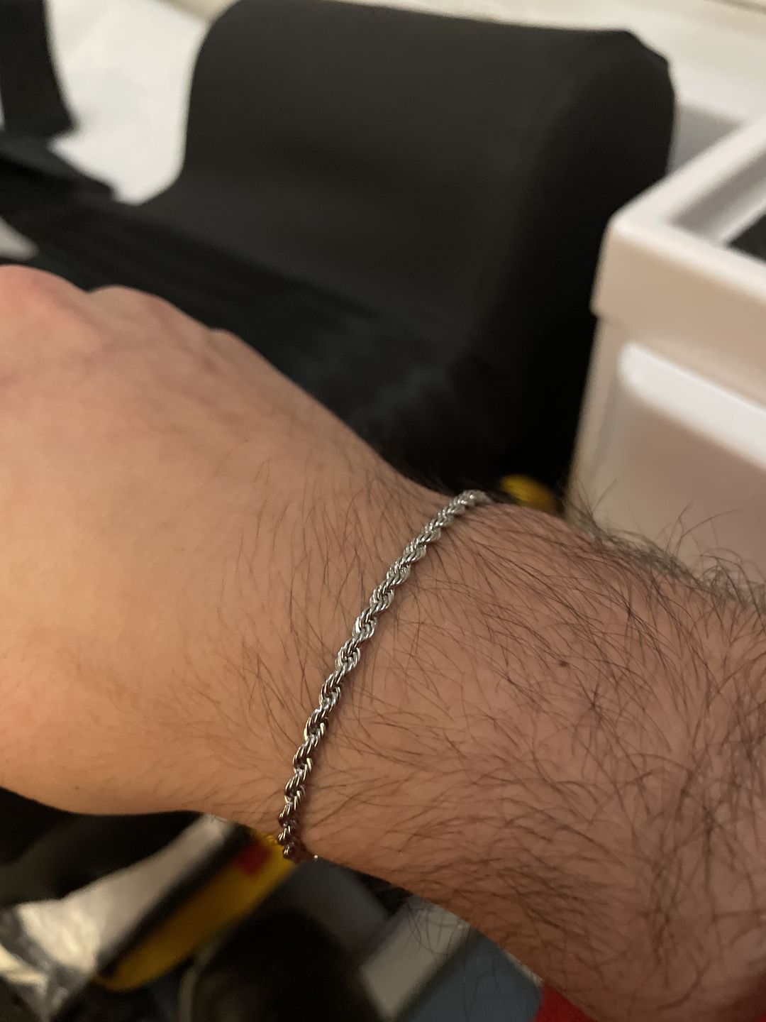 Customer photo review of CLEAN ROPE BRACELET. - 3MM WHITE GOLD