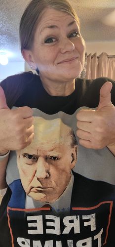 Customer photo review of Trump Mugshot T-Shirt