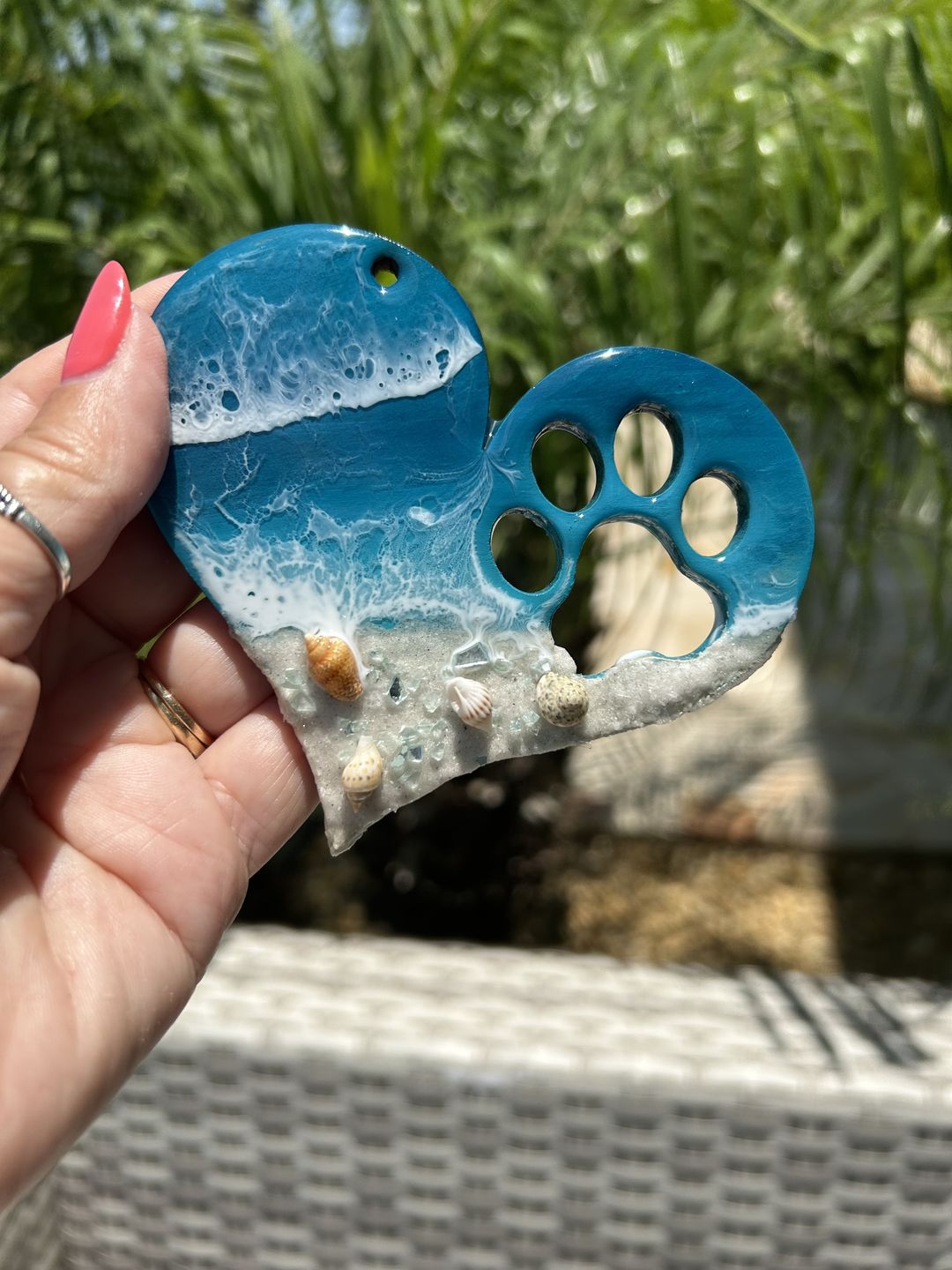 Customer photo review of Unfinished Wood Pawprint Heart Shape - Craft - up to 36"