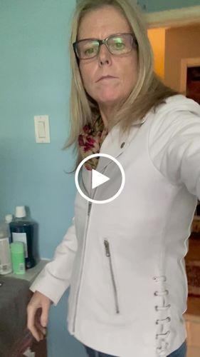 Customer video review of Callie’s White Leather Jacket With Side Laces