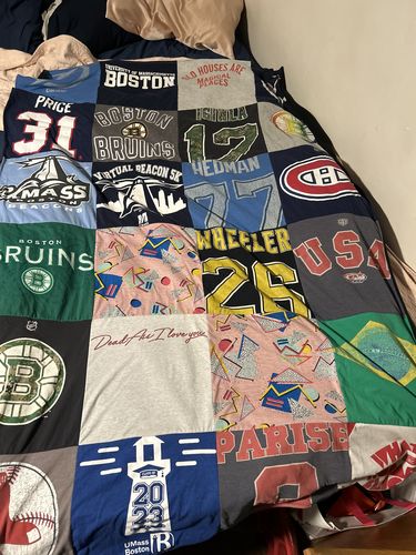 T-shirt quilt featuring boston bruins by Amanda from MA