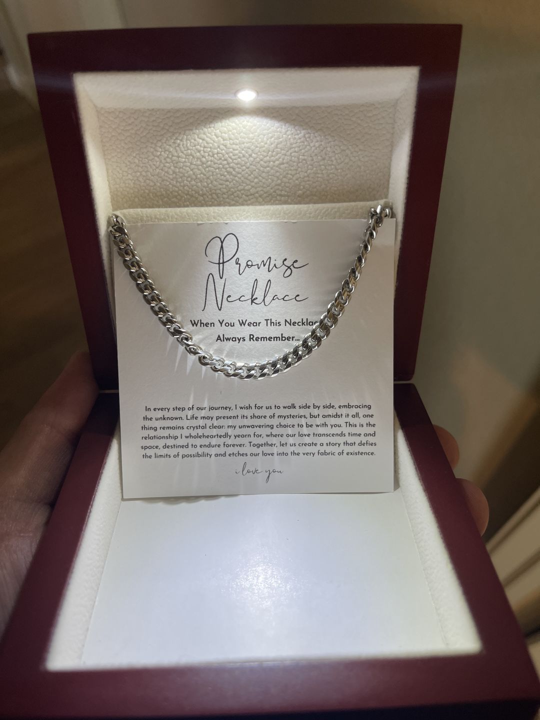 Customer photo review of Promise Necklace For Him, Boyfriend Gift