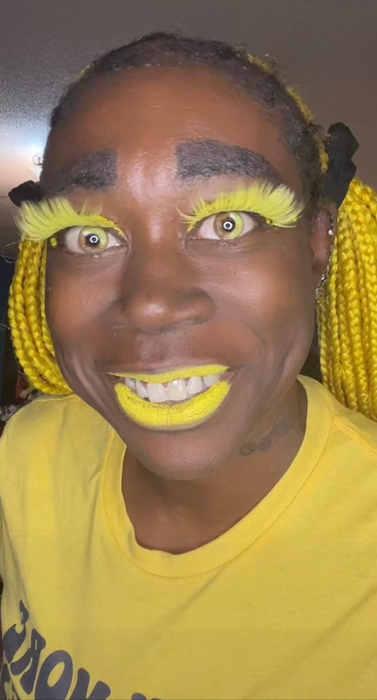 Customer photo review of Cosplay Anime Yellow Prescription Coloured Contact Lenses