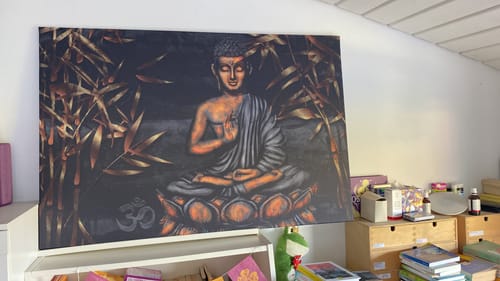 Customer photo review of Leinwandbild | Goldener Buddha & Bambus | Querformat