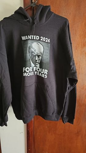 Customer photo review of Wanted For President Black & White Hoodie