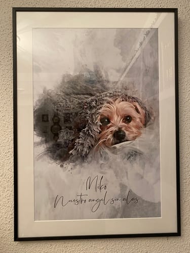 Customer photo review of Foto de tu mascota en estilo acuarela | Regalo para cachorros, perros y gatos