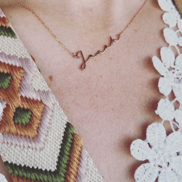 Customer photo review of Custom Cursive Name Necklace
