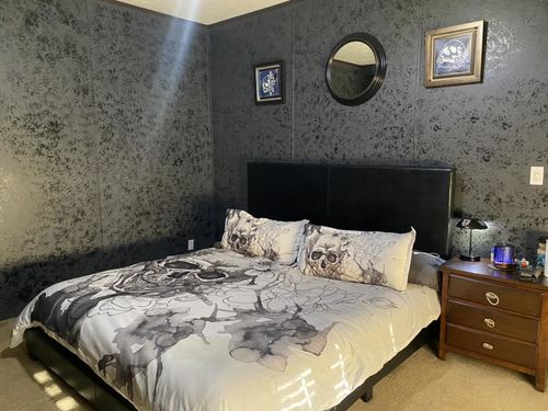 Customer photo review of Just Love Skulls Flower Bedding