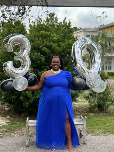 Customer photo review of Commuter Loose Asymmetric Pleated Mesh Plus Size Dress