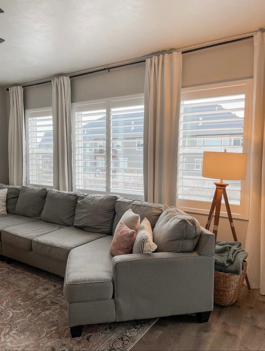 Customer photo review of Painted Wood Plantation Shutter