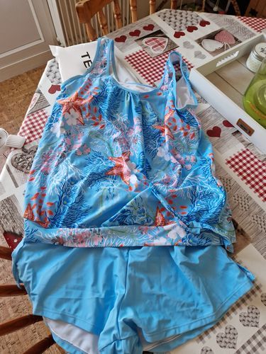 Customer photo review of Dwuczęściowe tankini strój kąpielowy ze wzorem rozgwiazdy