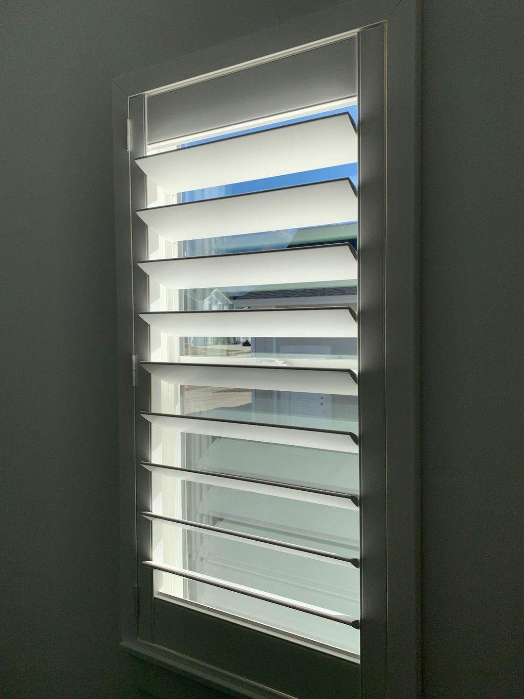 Customer photo review of Painted Wood Plantation Shutter