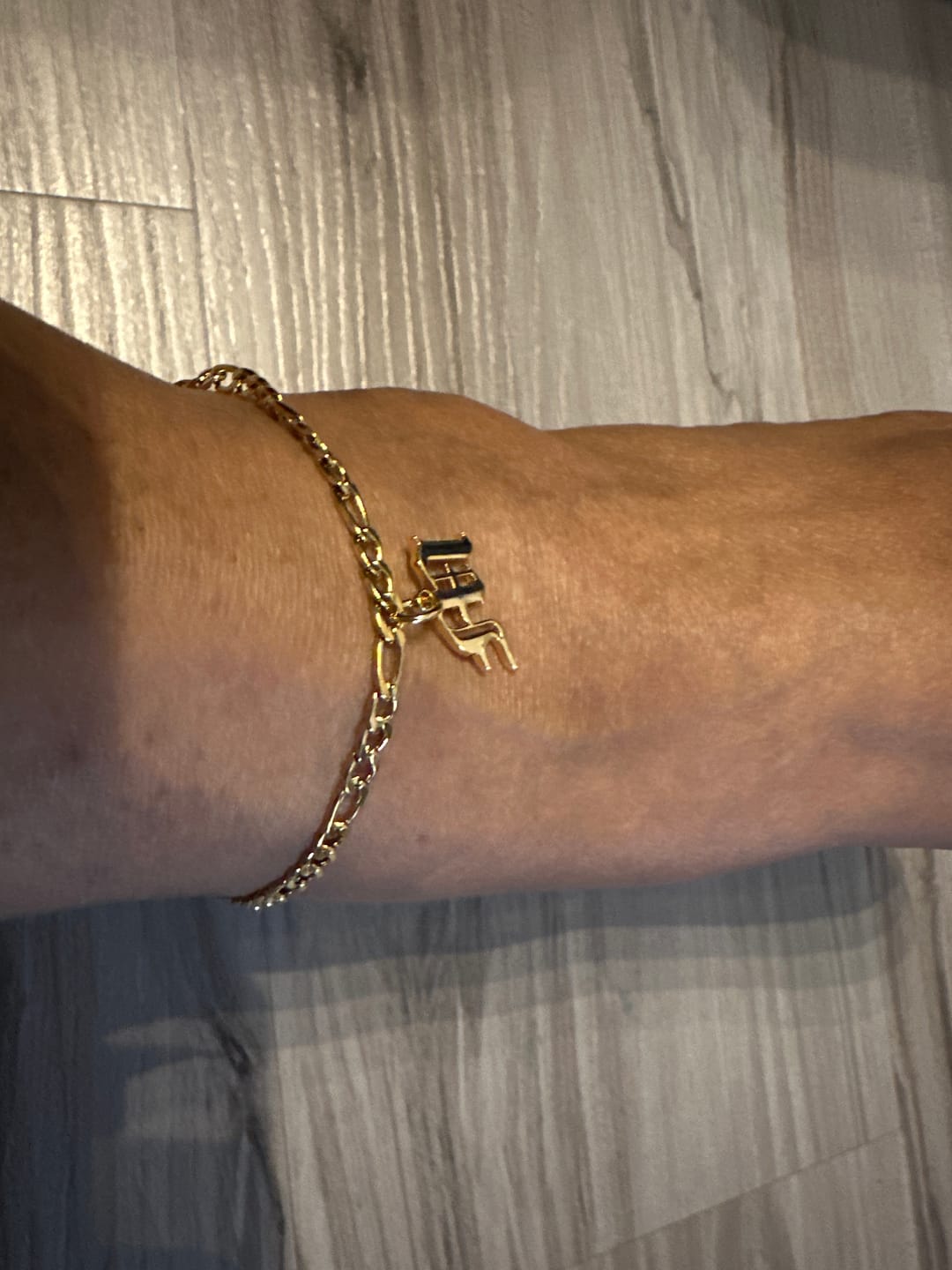 Customer photo review of Gothic Initial Anklet