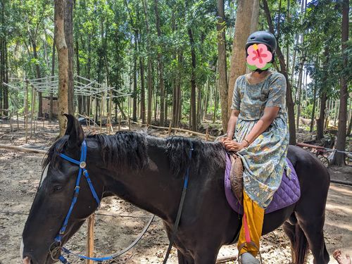 Customer photo review of Grey Floral Kantha Cotton Maxi