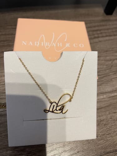Customer photo review of Personalized Script Necklace