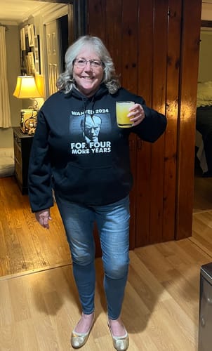 Customer photo review of Wanted For President Black & White Hoodie