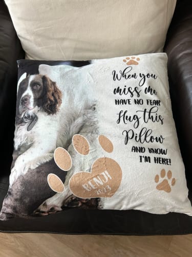 Customer photo review of When you miss me - Personalised pillow