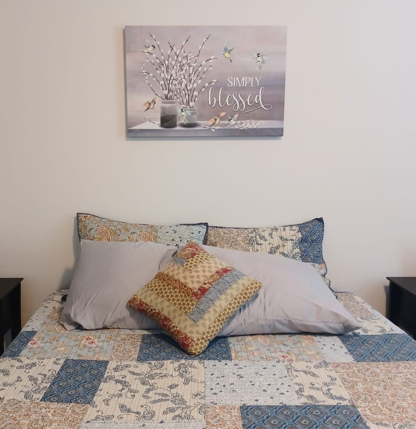 Customer photo review of Christian canvas wall art, Simply blessed wall decor