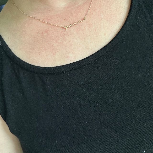 Customer photo review of Custom Cursive Name Necklace