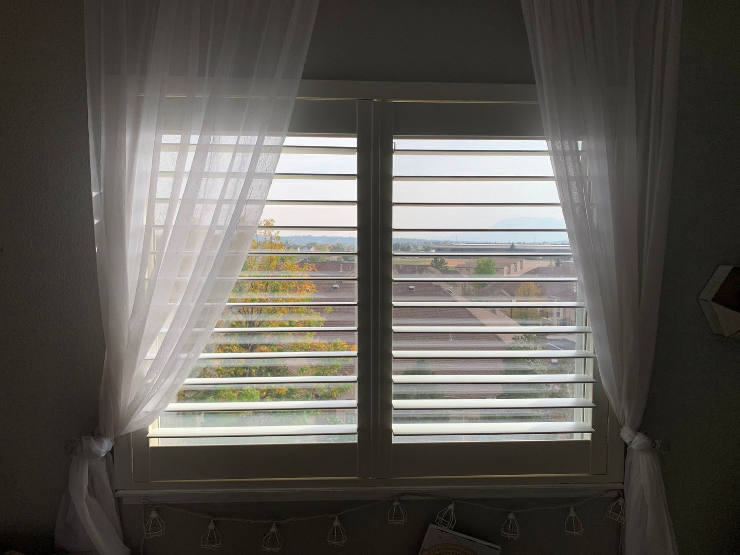 Customer photo review of Painted Wood Plantation Shutter
