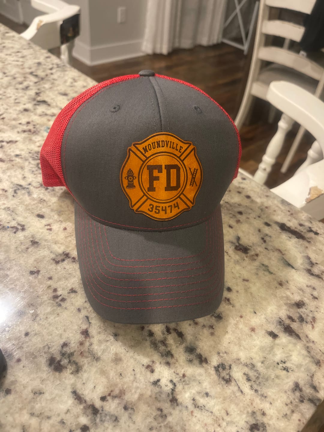 Customer photo review of Custom Maltese Leather Patch Hat