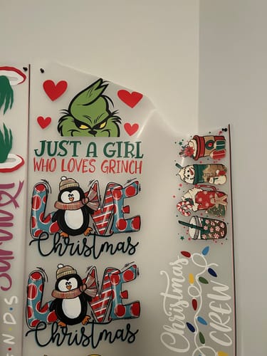 Customer photo review of Grinch Hands DTF Transfer