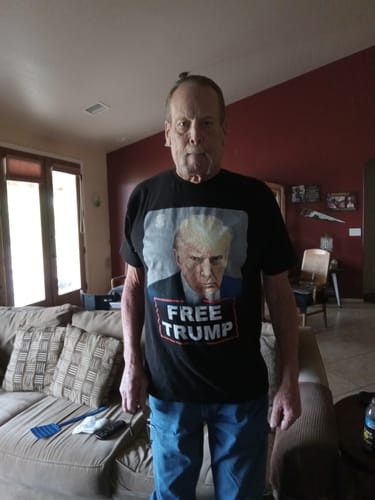 Customer photo review of Trump Mugshot T-Shirt