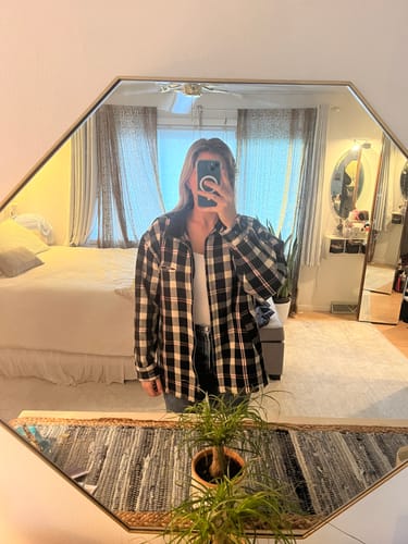 Customer photo review of Vintage Bossini Jacket Mens Large Black Checkered Full Zip Collar