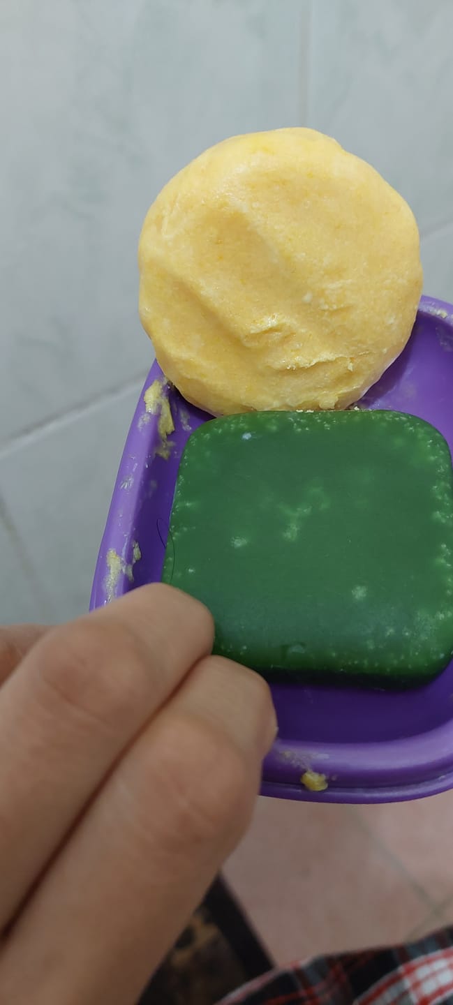 Customer photo review of Moisturizing Conditioner Bar Popeye's Olive