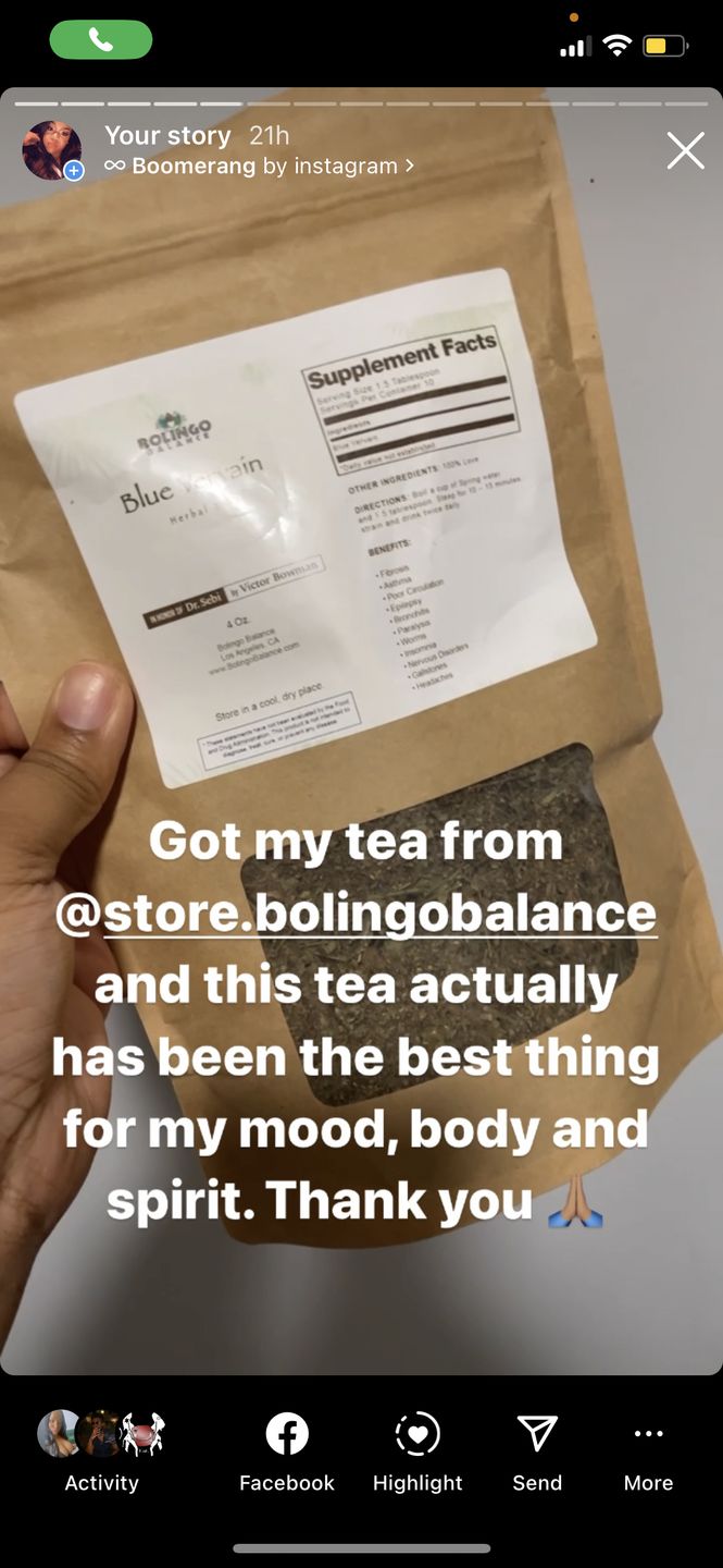 Customer photo review of BLUE VERVAIN TEA