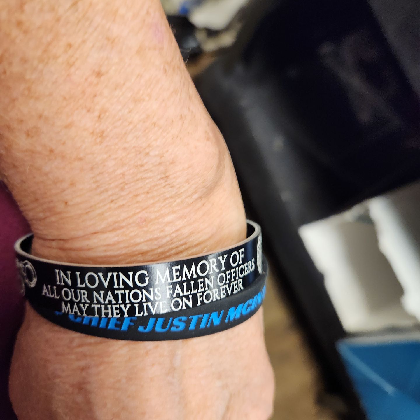 Customer photo review of Back The Blue Memorial Bracelet