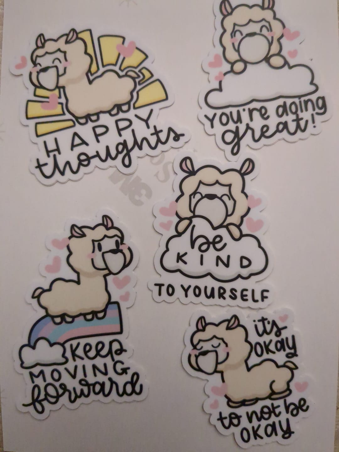 Customer photo review of Positive Llamas Die Cut Stickers